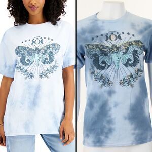 Junk Food Women's Cotton Butterfly-Graphic Tie-Dyed T-Shirt